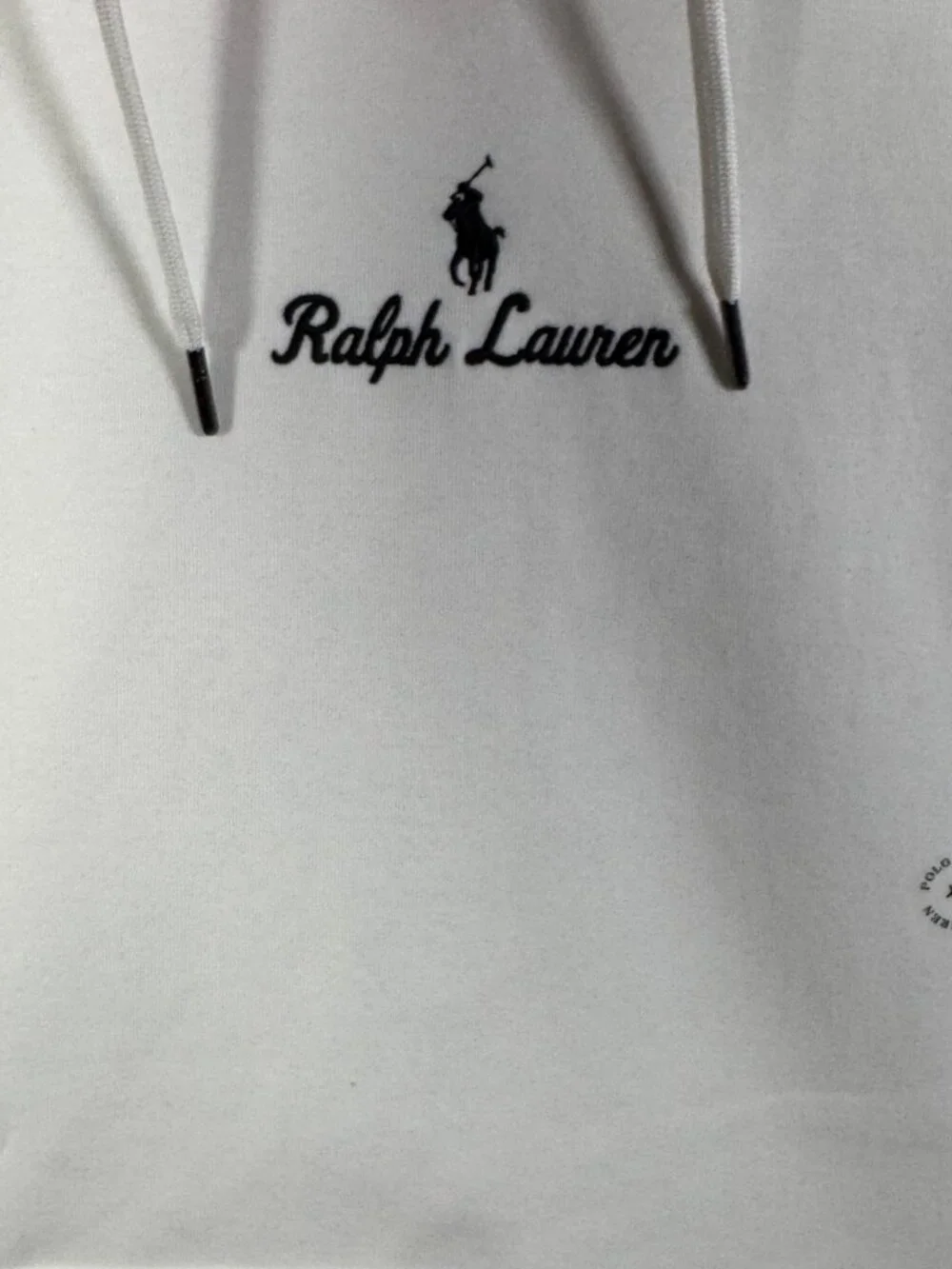 Polo Ralph Lauren Hoodie Mens XL White Center Logo Embroidered Script $150